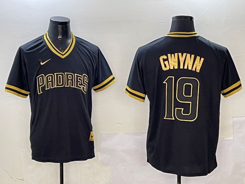 Men San Diego Padres #19 Gwynn Black Gold Game 2025 Nike MLB Jersey style 325->san diego padres->MLB Jersey